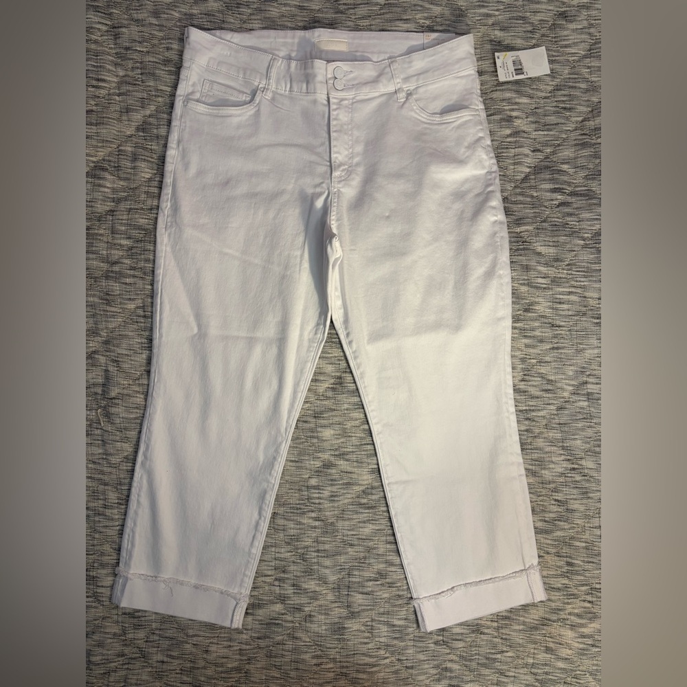 KUT From The Kloth Amy Cropped Straight Leg Jeans Sz 16 NWT | KUT White Jeans -